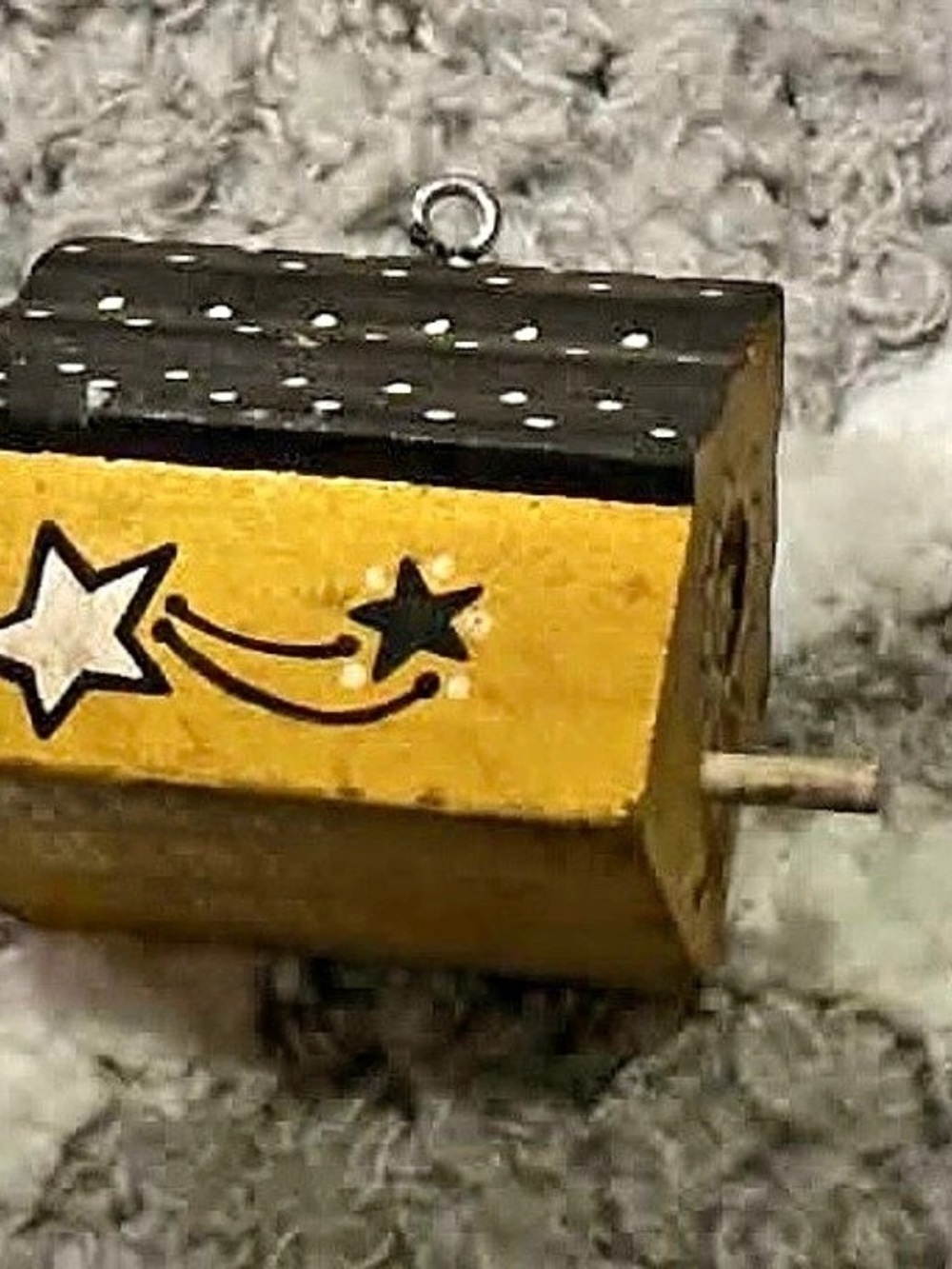 Wooden bird house Decor in Black & Yellow